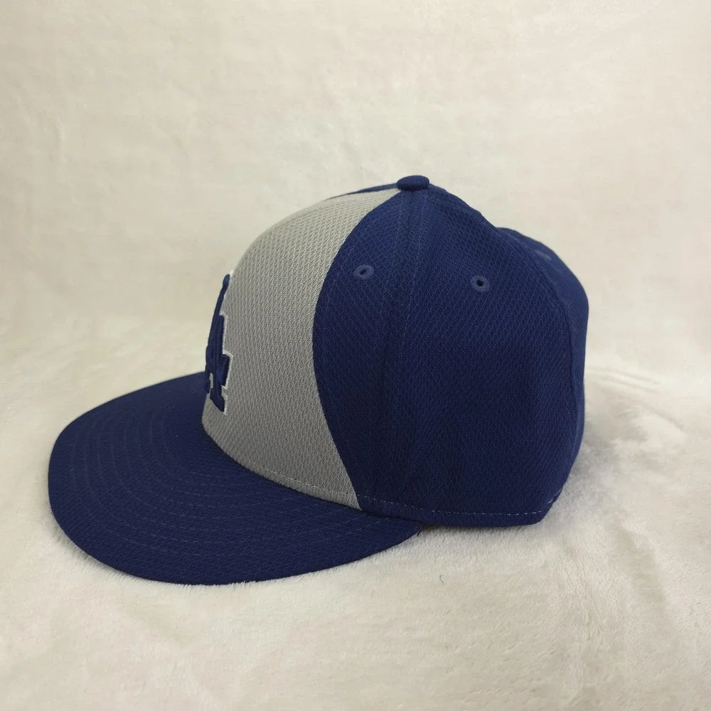 Los Angeles Dodgers Hat Players Cap Mens Fitted 7 3/8 Blue MLB Baseball New‎ Era